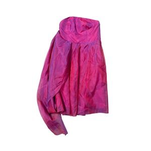 Jayson Brunsdon Australia Pink Silk Strapless Draped Cocktail Dress US 12